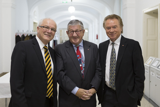 Dr. Helmut Kaiser, Prof. Dr. Erich Thöni, Dr. Ludwig Baumgarten (von links nach rechts)
